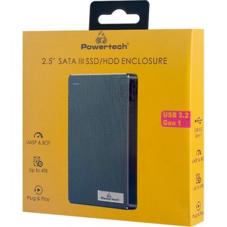 POWERTECH PT-1231 Θήκη 2.5" SATA HDD/SSD 5Gbps Μαύρη