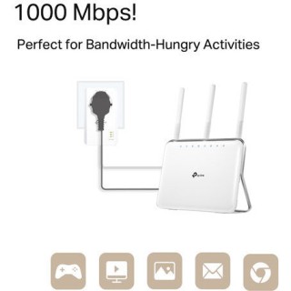 Tp-Link PowerLine AV1000 Gigabit Passthrough Adapter Kit TL-PA7017P KIT v4