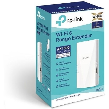 TP-LINK RE500X Mesh WiFi Extender Dual Band (2.4 & 5GHz) 1500Mbps v1