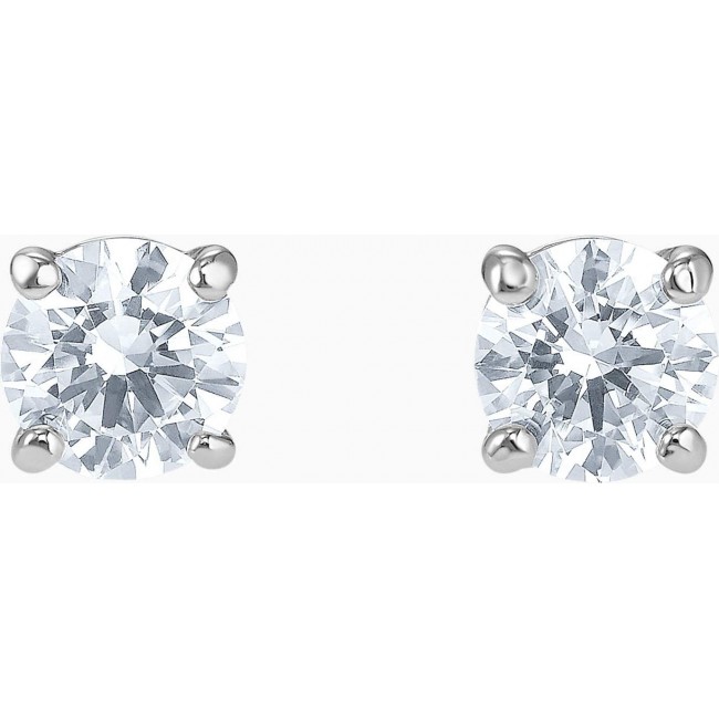 Swarovski Attract Stud Pierced Earrings, White, Rhodium Plated 5509937