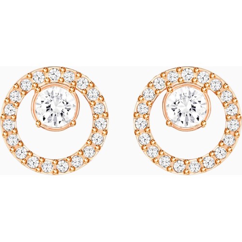 Swarovski Σκουλαρίκια Creativity Circle από Κόσμημα με Ροζ Χρυσή Απόχρωση με Λευκά Κρύσταλλα 5199827
