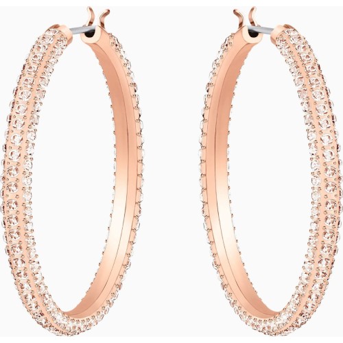 Swarovski Stone Hoop Pink Rose-Gold Tone Plated 5383938