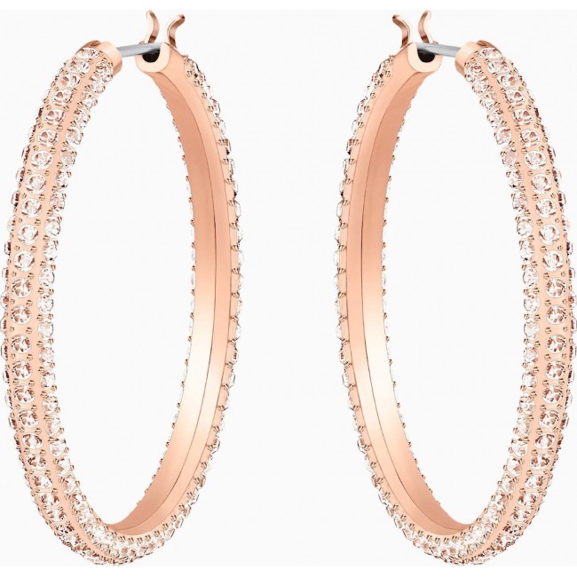 Swarovski Stone Hoop Pink Rose-Gold Tone Plated 5383938