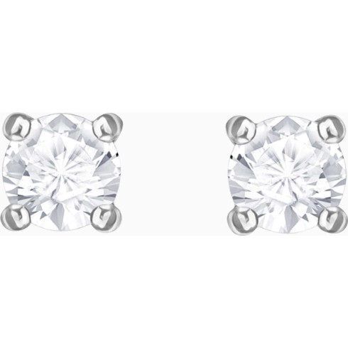 Swarovski Attract Round Pierced Earrings, White, Rhodium plating 5408436