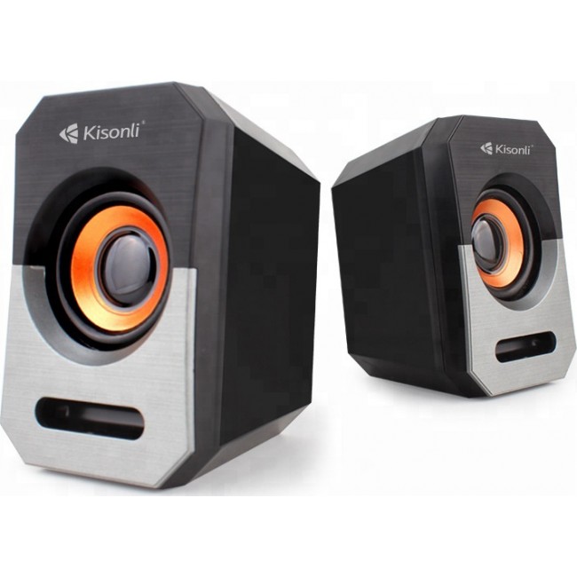 Kisonli Speakers A-606, 3Wx2 (22118), Black/Silver