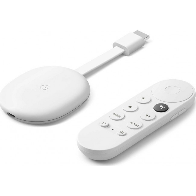 Google Chromecast 4K with Google TV Snow με Google Assistant (GA01919)