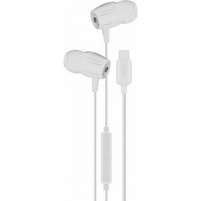 iXchange SE12 In-ear Handsfree με Βύσμα USB-C Λευκό