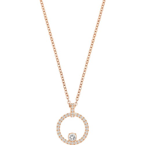 Swarovski Creativity Circle Pendant, White, Rose-gold Tone Plated 5202446 White