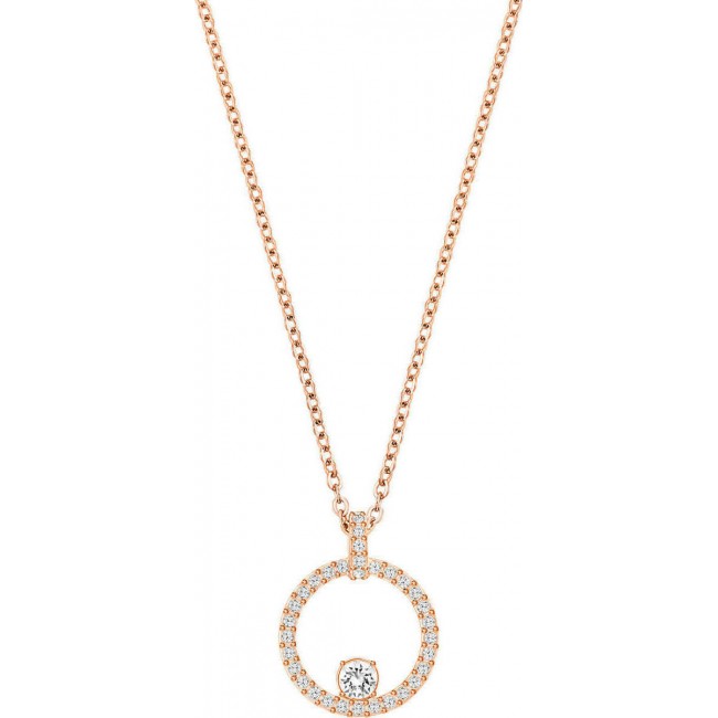 Swarovski Creativity Circle Pendant, White, Rose-gold Tone Plated 5202446 White