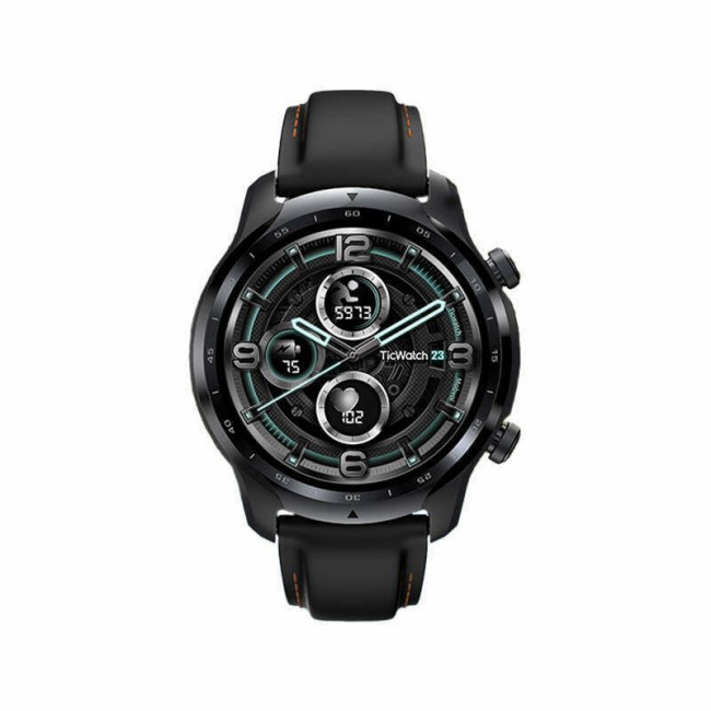 Ticwatch Pro 3 4G LTE Stainless Steel 48mm Αδιάβροχο Smartwatch με Παλμογράφο (Shadow Black)