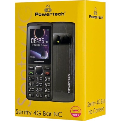 Powertech Sentry PTM-37 4G Bar NC Dual SIM Κινητό Μαύρο