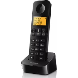 PHILIPS D2601B-34 Ασύρματο Τηλέφωνο με Ελληνικό Μενού Μαύρο