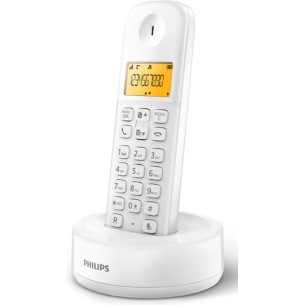 PHILIPS D1601W-34 Ασύρματο Τηλέφωνο με Ελληνικό Μενού Λευκό
