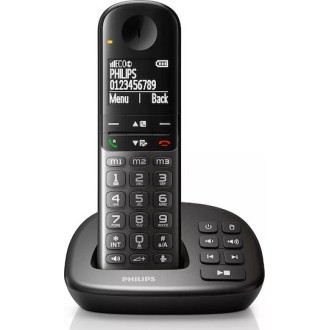 PHILIPS XL4951DS/34 Ασύρματο Τηλέφωνο Ελληνικό Μενού Τηλεφωνητής Μαύρο