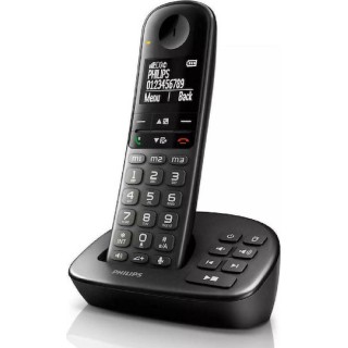 PHILIPS XL4951DS/34 Ασύρματο Τηλέφωνο Ελληνικό Μενού Τηλεφωνητής Μαύρο