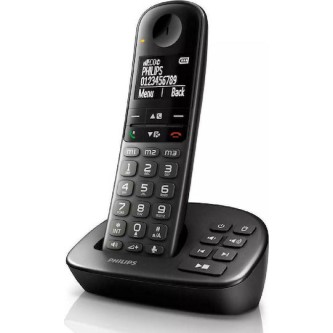 PHILIPS XL4951DS/34 Ασύρματο Τηλέφωνο Ελληνικό Μενού Τηλεφωνητής Μαύρο