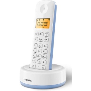 PHILIPS D1601S-34 Ασύρματο Τηλέφωνο με Ελληνικό Μενού Λευκό-Μπλε