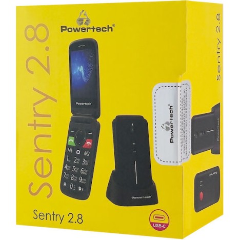 Powertech Sentry PTM-40 Dual SIM Smartphone Μεγάλα Κουμπιά Μαύρο