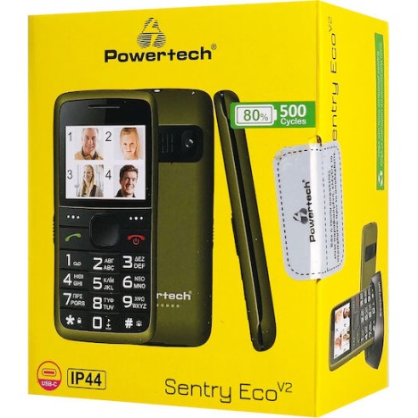 Powertech Eco V2 PTM-42 Dual SIM Smartphone Μεγάλα Κουμπιά Χακί
