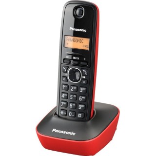Panasonic KX-TG1611 Cordless Phone with Greek Menu Black-Red