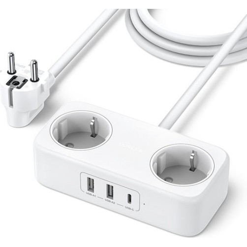 Ugreen DigiNest Life Πολύπριζο 2 Θέσεων & USB PD 30W 1.8m Cable White 50683 Ugreen DigiNest Life Πολύπριζο 2 Θέσεων & USB PD 30W 1.8m Cable White 50683