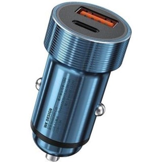 Car Charger WK Dual PD 18W+USB QC3.0 Blue WP-C28