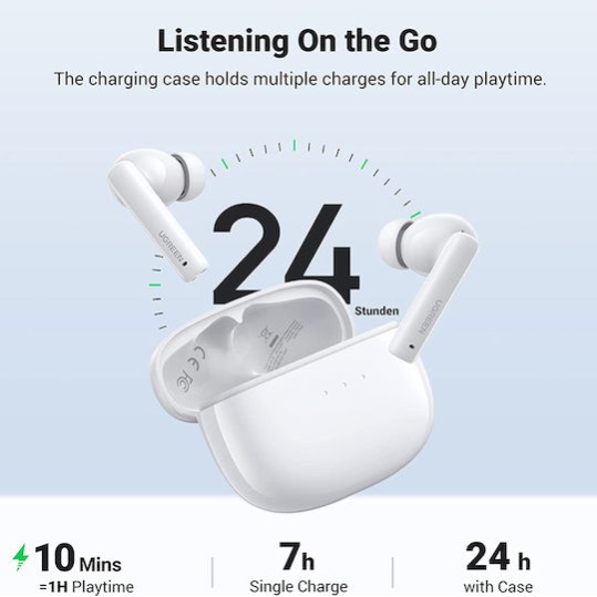 Ugreen HiTune T3 In-ear Bluetooth Handsfree Λευκό (90206)