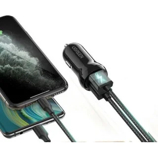 Ugreen Car Charger ED018 24W Dual USB 2.4A Black 50875