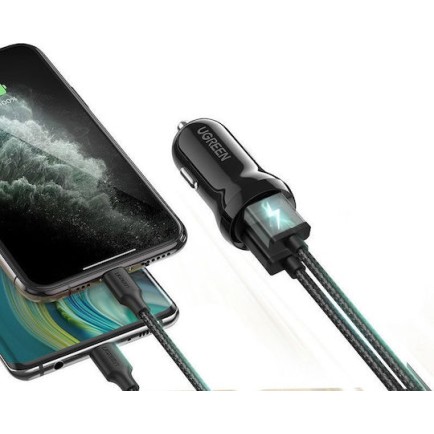 Ugreen Car Charger ED018 24W Dual USB 2.4A Black 50875