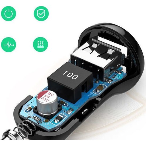 Ugreen Car Charger ED018 24W Dual USB 2.4A Black 50875