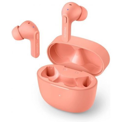 Philips TAT2206 In-ear Bluetooth Handsfree Ακουστικά με Θήκη Φόρτισης Ροζ