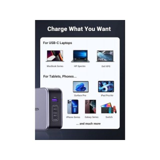 UGREEN Nexode USB-A+2*USB-C 140W GaN Fast Charger+USB-C Cable 2m 90549