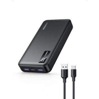 Ugreen PB312 Power Bank 20000mAh 20W με 2 Θύρες USB-A και Θύρα USB-C Μαύρο (340438)