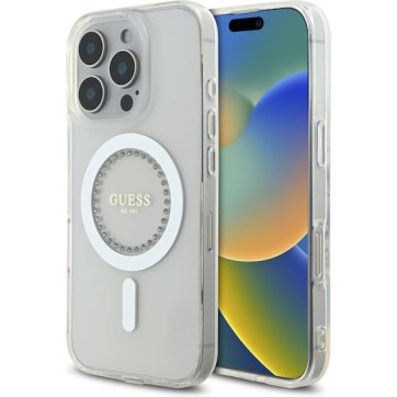 Guess “Rhinestones” Θήκη προστασίας από σκληρό πλαστικό – iPhone 16 Pro (Λευκό – GUHMP16LPFTDTEH)