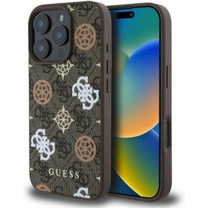 Guess Peony On 4G Background - MagSafe  iPhone 16 Pro - Brown (UHMP16LP4PWPW)