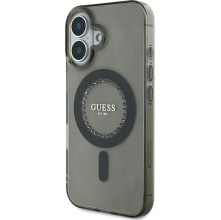 Guess Rhinestones - MagSafe Σκληρή Θήκη με Πλαίσιο Σιλικόνης iPhone 16 Black (GUHMP16SPFTDTEK)