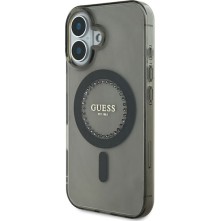 Guess Rhinestones - MagSafe Σκληρή Θήκη με Πλαίσιο Σιλικόνης iPhone 16 Black (GUHMP16SPFTDTEK)