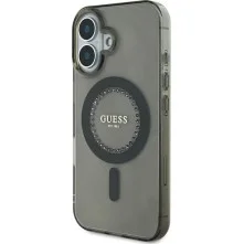 Guess Rhinestones - MagSafe Σκληρή Θήκη με Πλαίσιο Σιλικόνης iPhone 16 Black (GUHMP16SPFTDTEK)