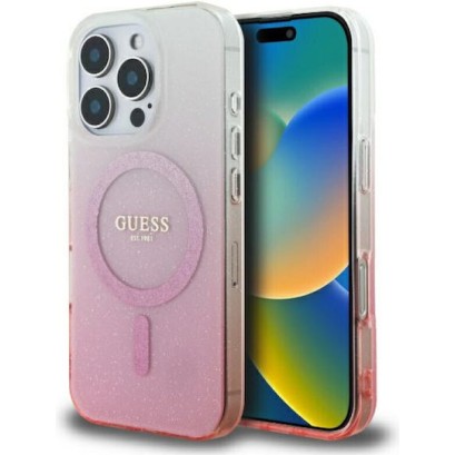 Guess “Glitter Gradient” Hard Case iPhone 16 Pro Max Ροζ (GUHMP16XHGRCELP)