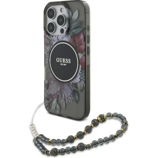 Guess Magsafe “Flowers with Pearl Strap” Hard Case iPhone 16 Pro Max (Μαύρο – GUHMP16XHFWBRCESK) Guess Magsafe “Flowers with Pearl Strap” Hard Case iPhone 16 Pro Max (Μαύρο – GUHMP16XHFWBRCESK)