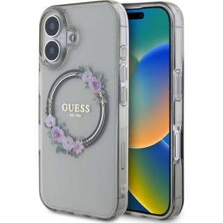 Guess “Flower Wreath” Hard Case iPhone 16 (Μαύρο – GUHMP16SHFWFCK)