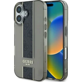 Guess Translucent IML 4G Middlestripe Case iPhone 16 (Μαύρο – GUHCP16SHS4PPK) Guess Translucent IML 4G Middlestripe Case iPhone 16 (Μαύρο – GUHCP16SHS4PPK)