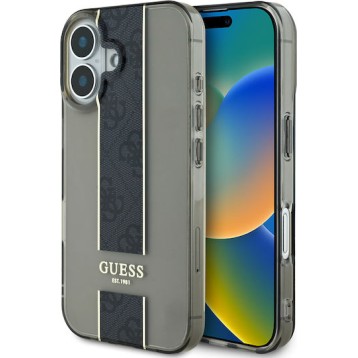 Guess Translucent IML 4G Middlestripe Case iPhone 16 (Μαύρο – GUHCP16SHS4PPK) Guess Translucent IML 4G Middlestripe Case iPhone 16 (Μαύρο – GUHCP16SHS4PPK)