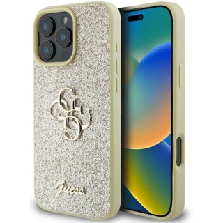 Guess iPhone 16 Pro - Fixed Glitter Big 4G Gold - GUHCP16LHG4SGD