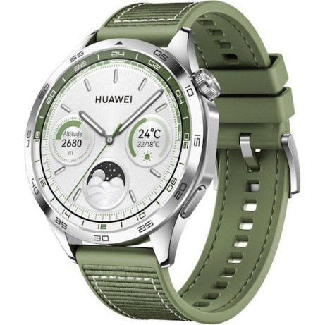 Huawei Watch GT 4 Stainless Steel 46mm (Green Composite Strap) 