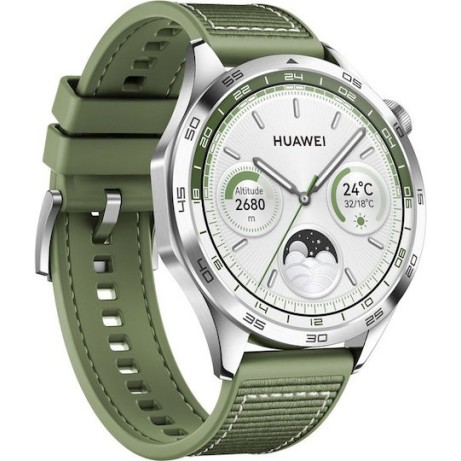 Huawei Watch GT 4 Stainless Steel 46mm (Green Composite Strap) 