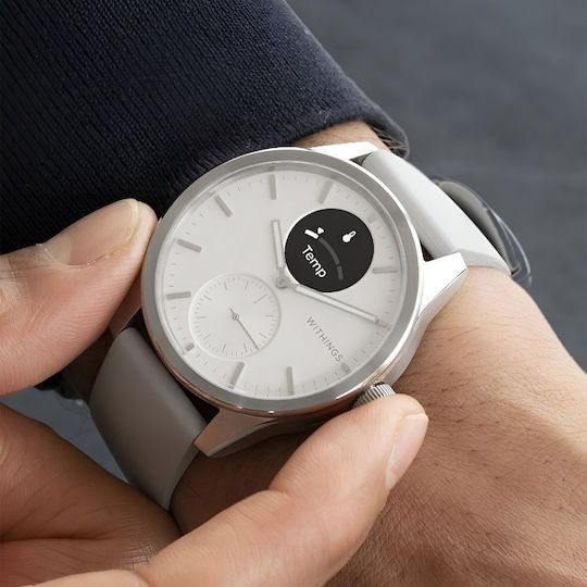 Withings ScanWatch 2 Stainless Steel 42mm Αδιάβροχο με Παλμογράφο (Λευκό)