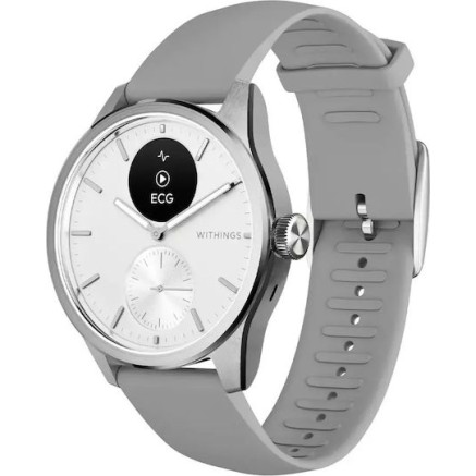 Withings ScanWatch 2 Stainless Steel 42mm Αδιάβροχο με Παλμογράφο (Λευκό)