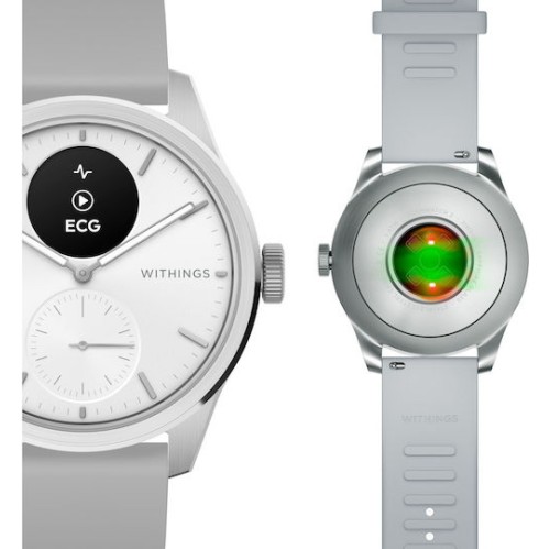 Withings ScanWatch 2 Stainless Steel 42mm Αδιάβροχο με Παλμογράφο (Λευκό)