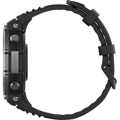 Amazfit T-Rex 3 Stainless Steel Αδιάβροχο Smartwatch με Παλμογράφο (Onyx)
